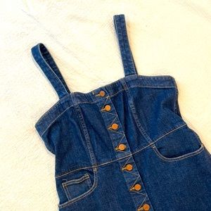Madewell Denim Button Front Overall Dress Sz 12